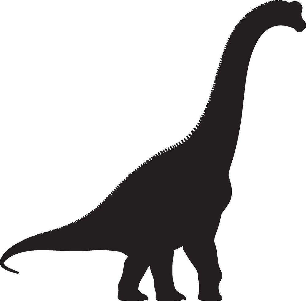Brachiosaurus Solid Black Silhouette vector