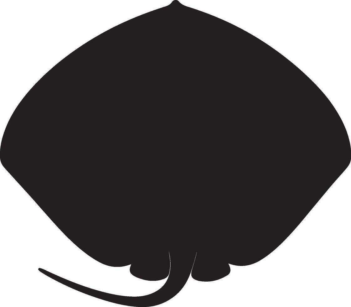 Xingu River Ray Solid Black Silhouette vector