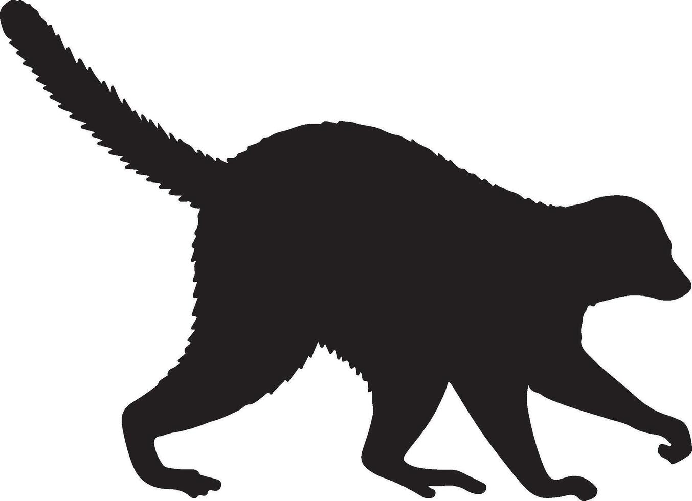 Flying Lemur Solid Black Silhouette vector