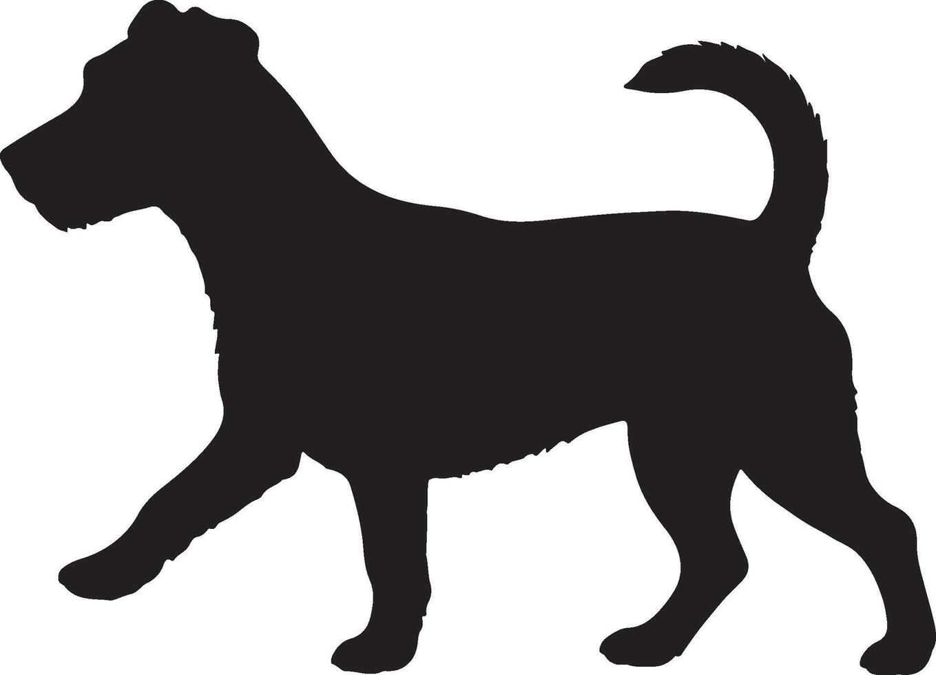 Parson Russell Terrier Solid Black Silhouette vector