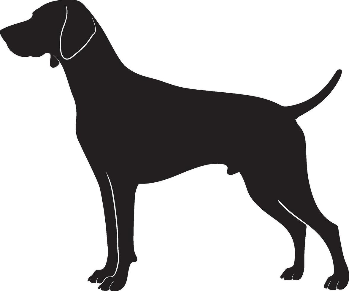 Weimaraner Solid Black Silhouette vector