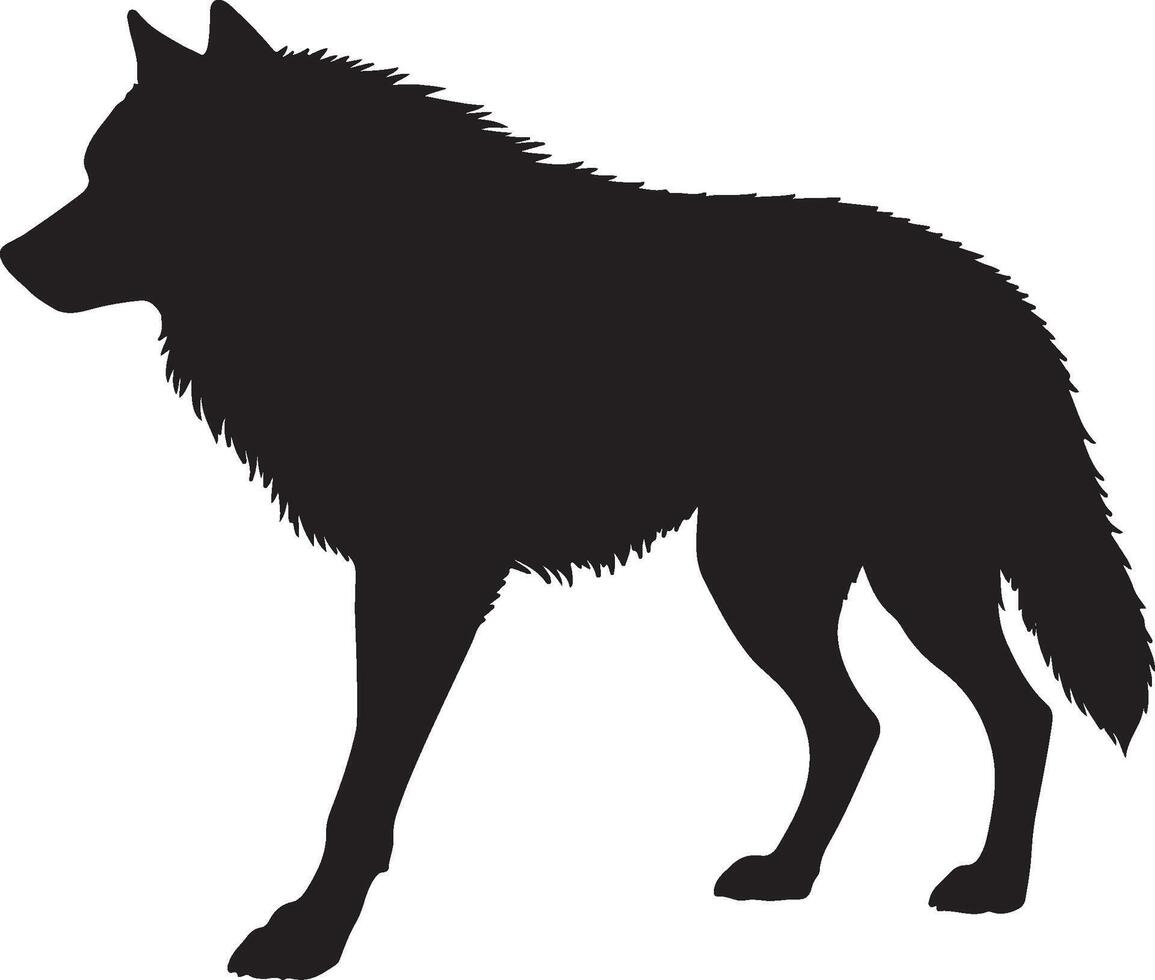 Dire Wolf Solid Black Silhouette vector