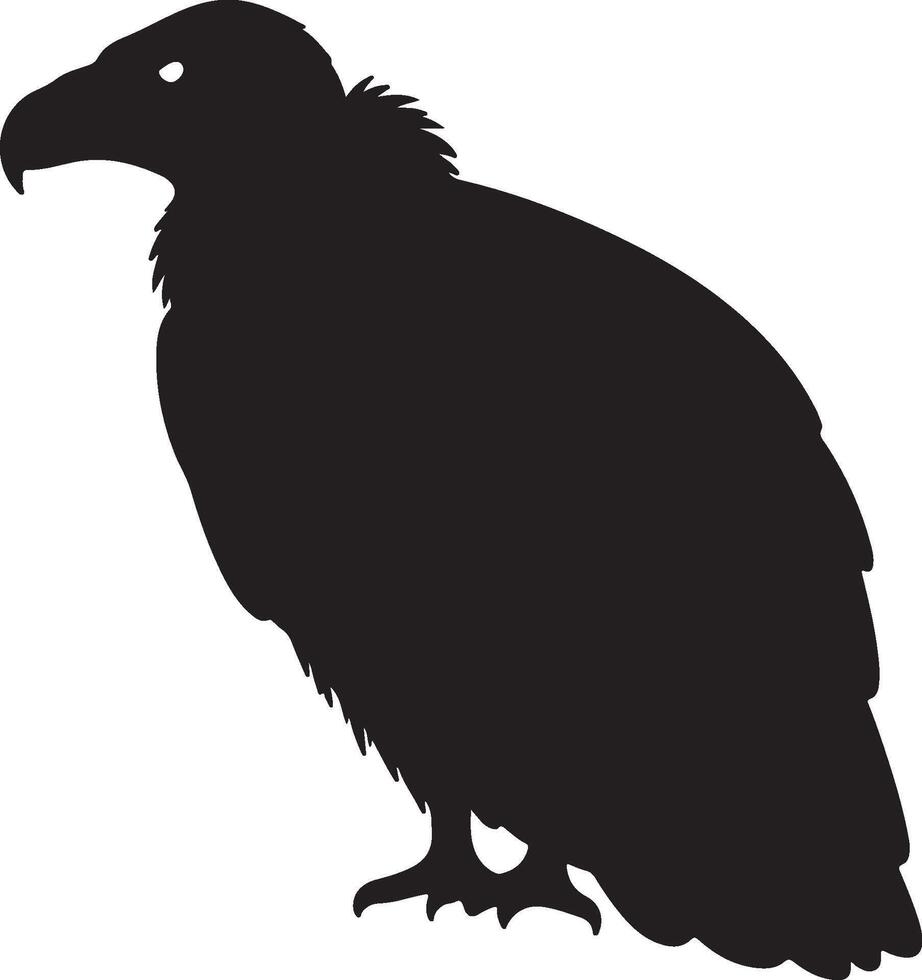 A black silhouette of a vulture on a white background vector