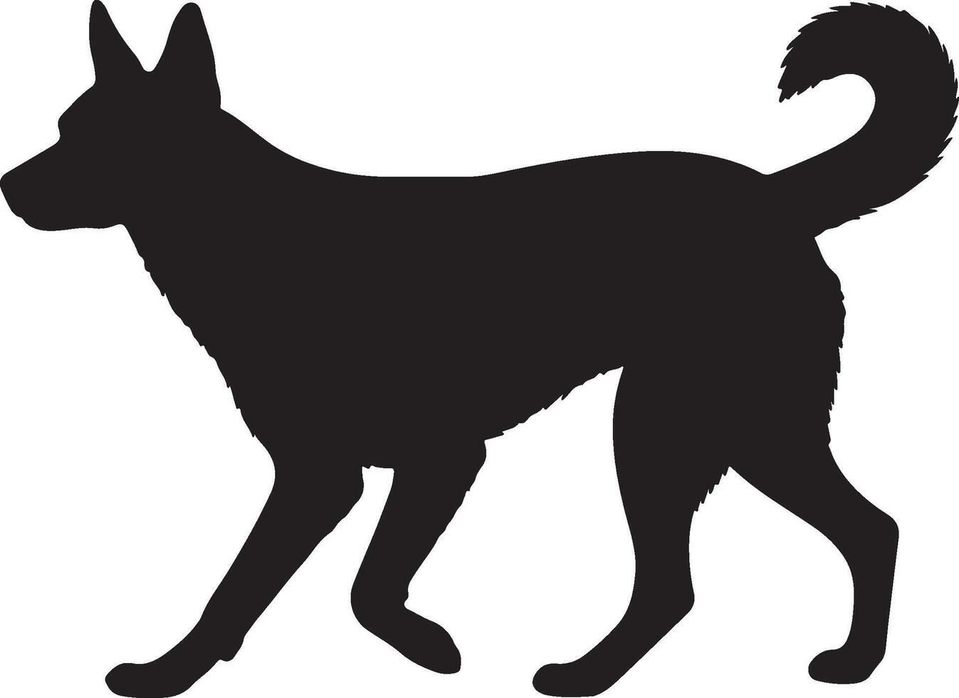 Carolina Dog Solid Black Silhouette vector