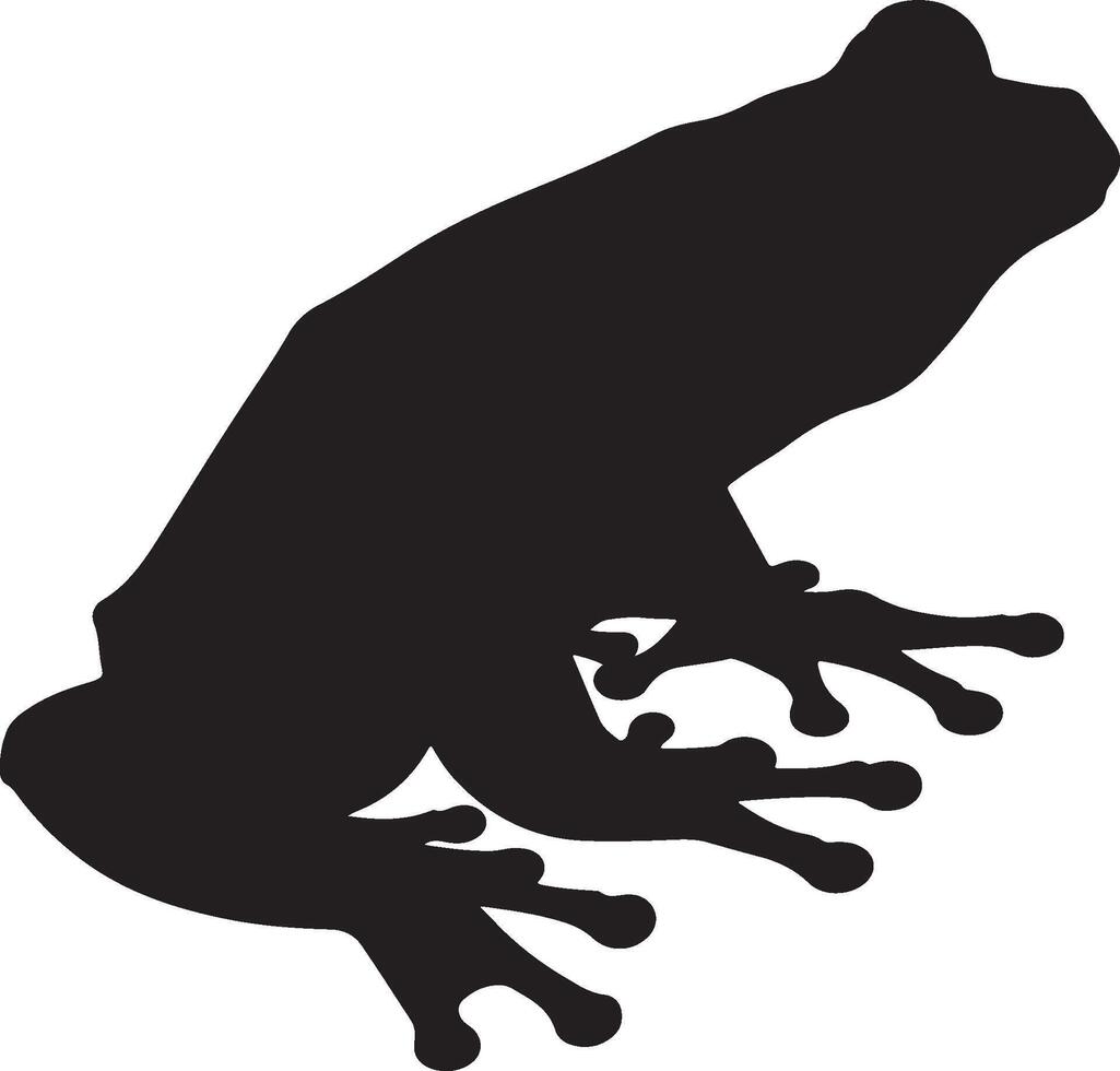 Waxy Monkey Tree Frog Solid Black Silhouette vector