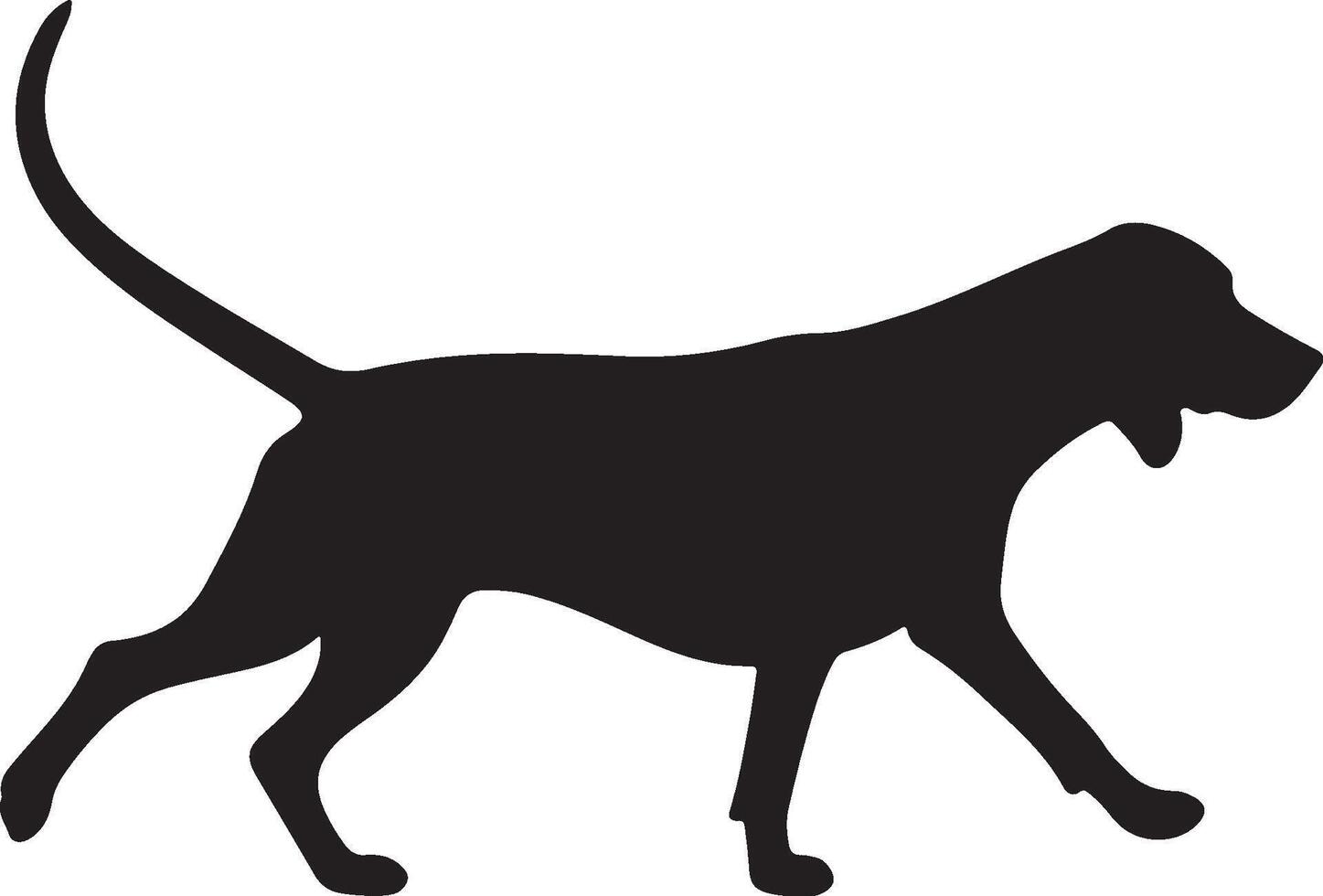 English Foxhound Solid Black Silhouette vector