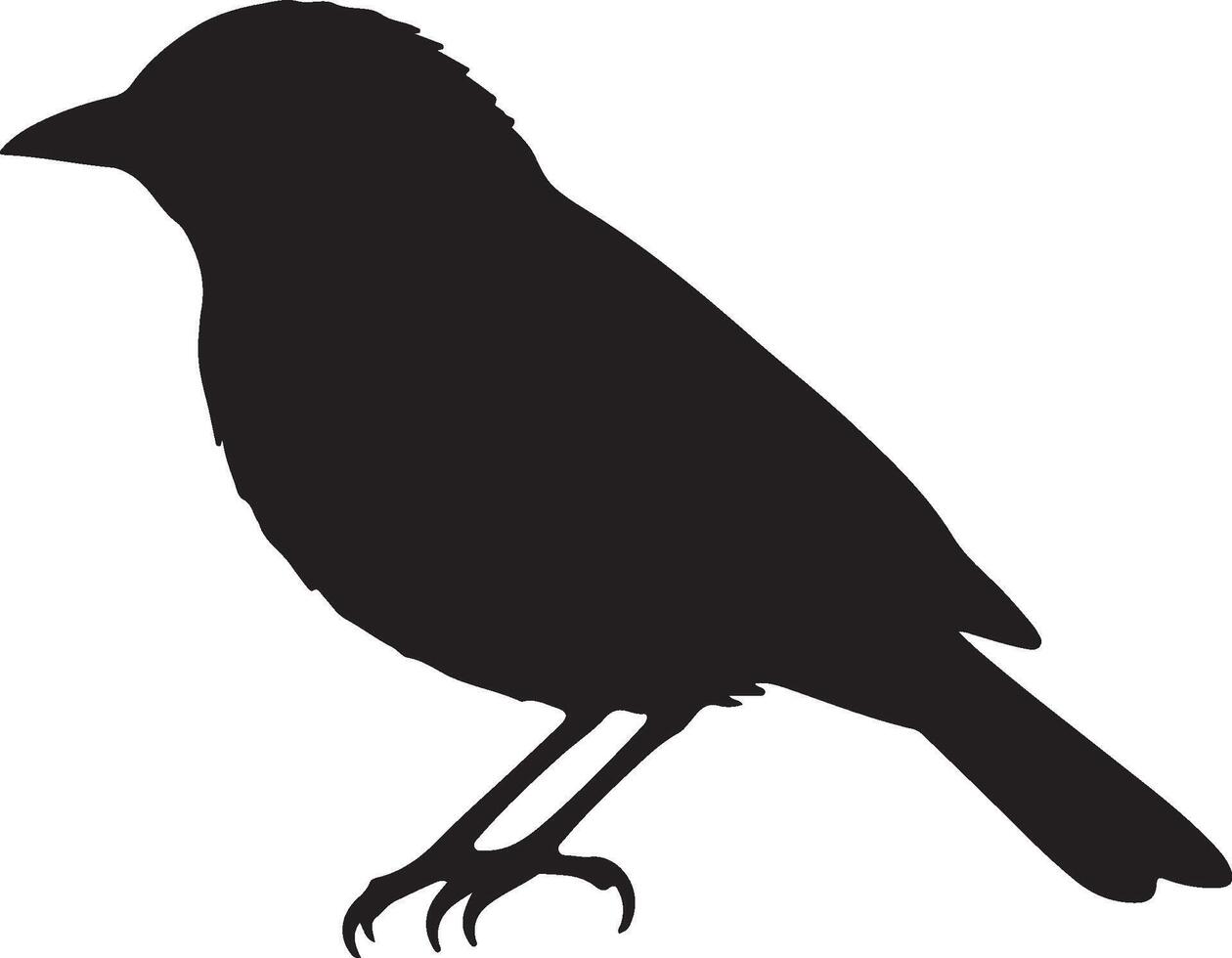 Palm Warbler Solid Black Silhouette vector