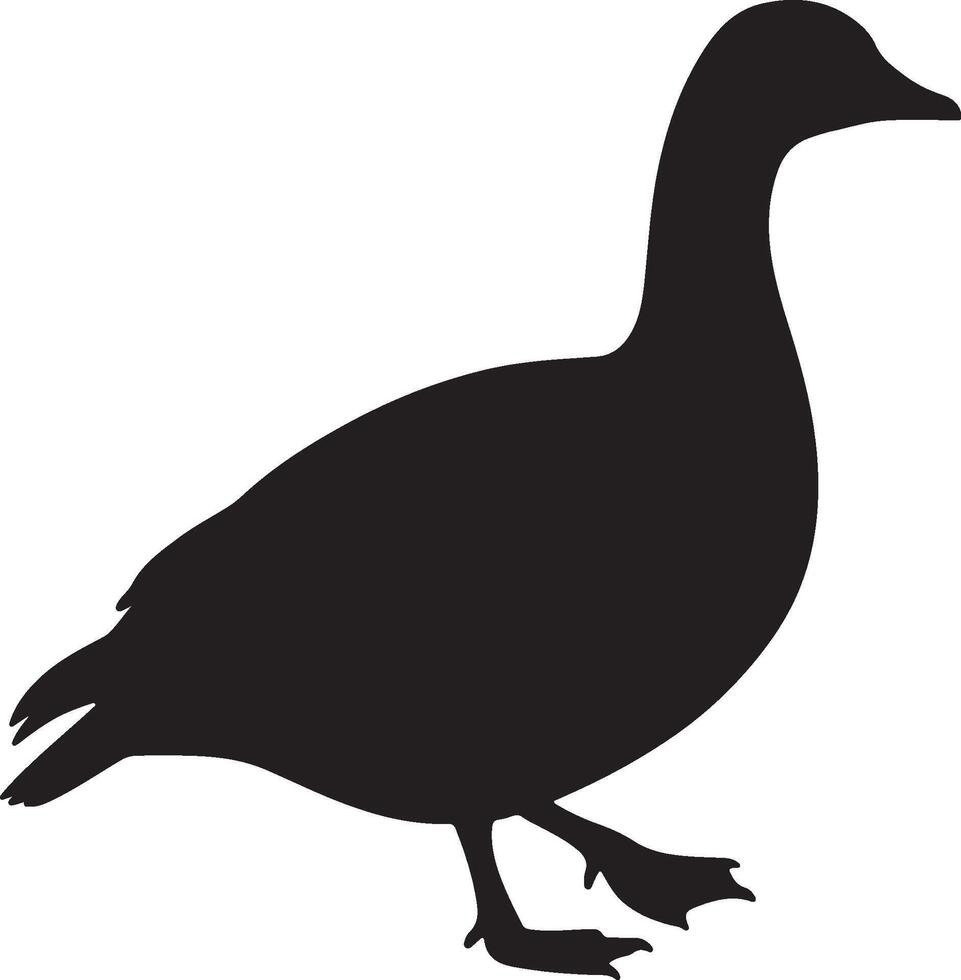Emperor Goose Solid Black Silhouette vector