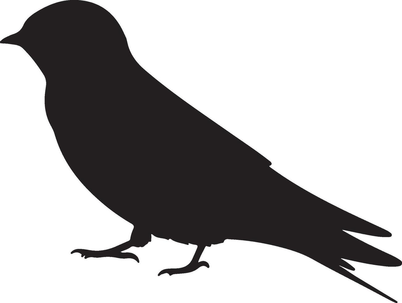 Barn Swallow Solid Black Silhouette vector