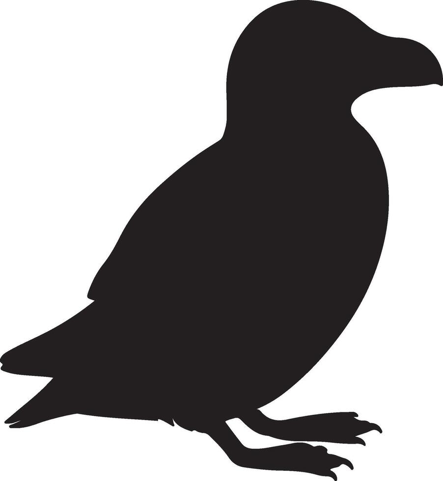 Razorbill Solid Black Silhouette vector