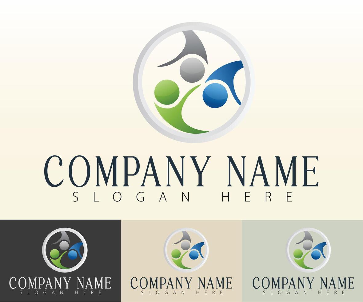 A logo concept promoting unity in business branding. vector