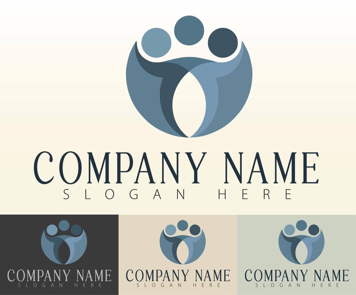 Logo merges unity and contemporary aesthetics. vector