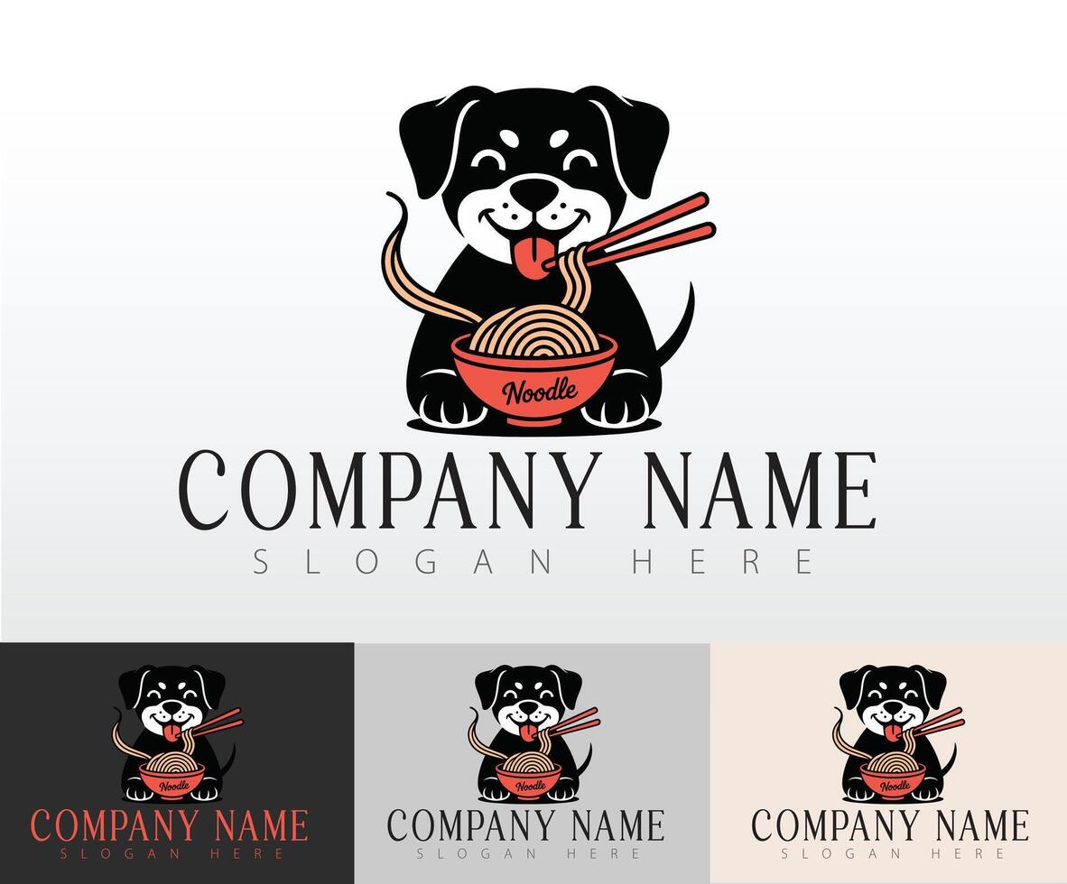 A playful dog mascot designed for a noodle and pasta quick-service restaurant. vector