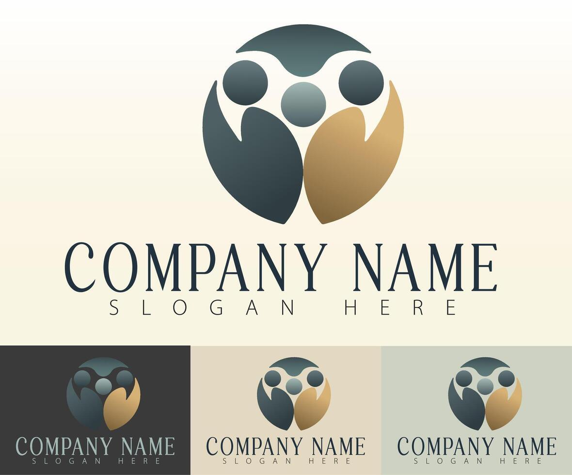 A harmonious logo created for unified business identity. vector