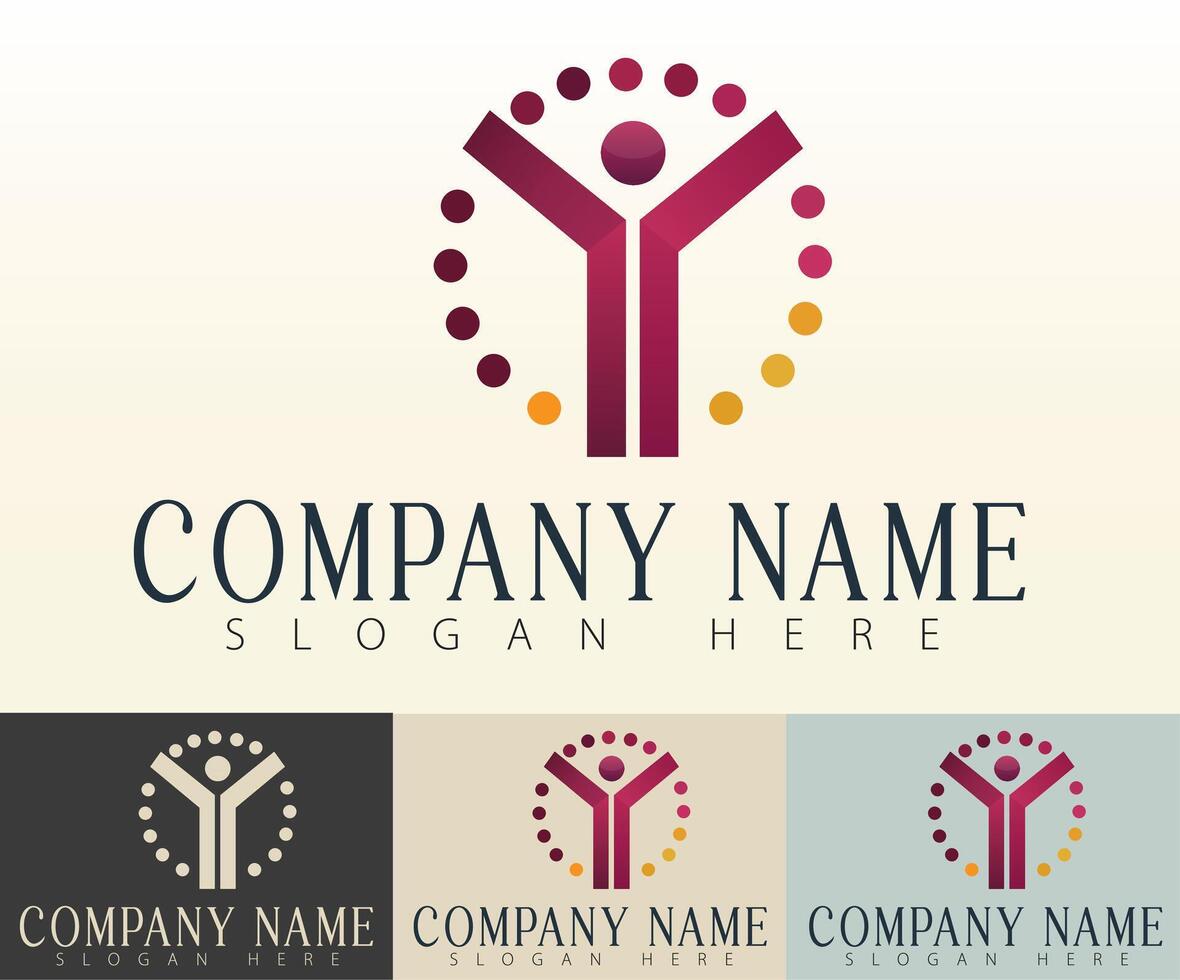 A balanced logo showing harmony and unity. vector