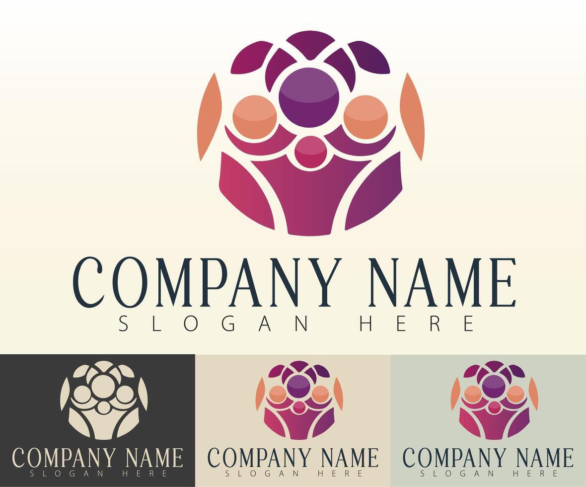 Unity and modern style come together in this logo. vector