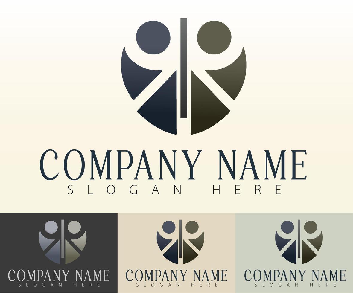 A sleek logo illustration showcasing modern business unity. vector