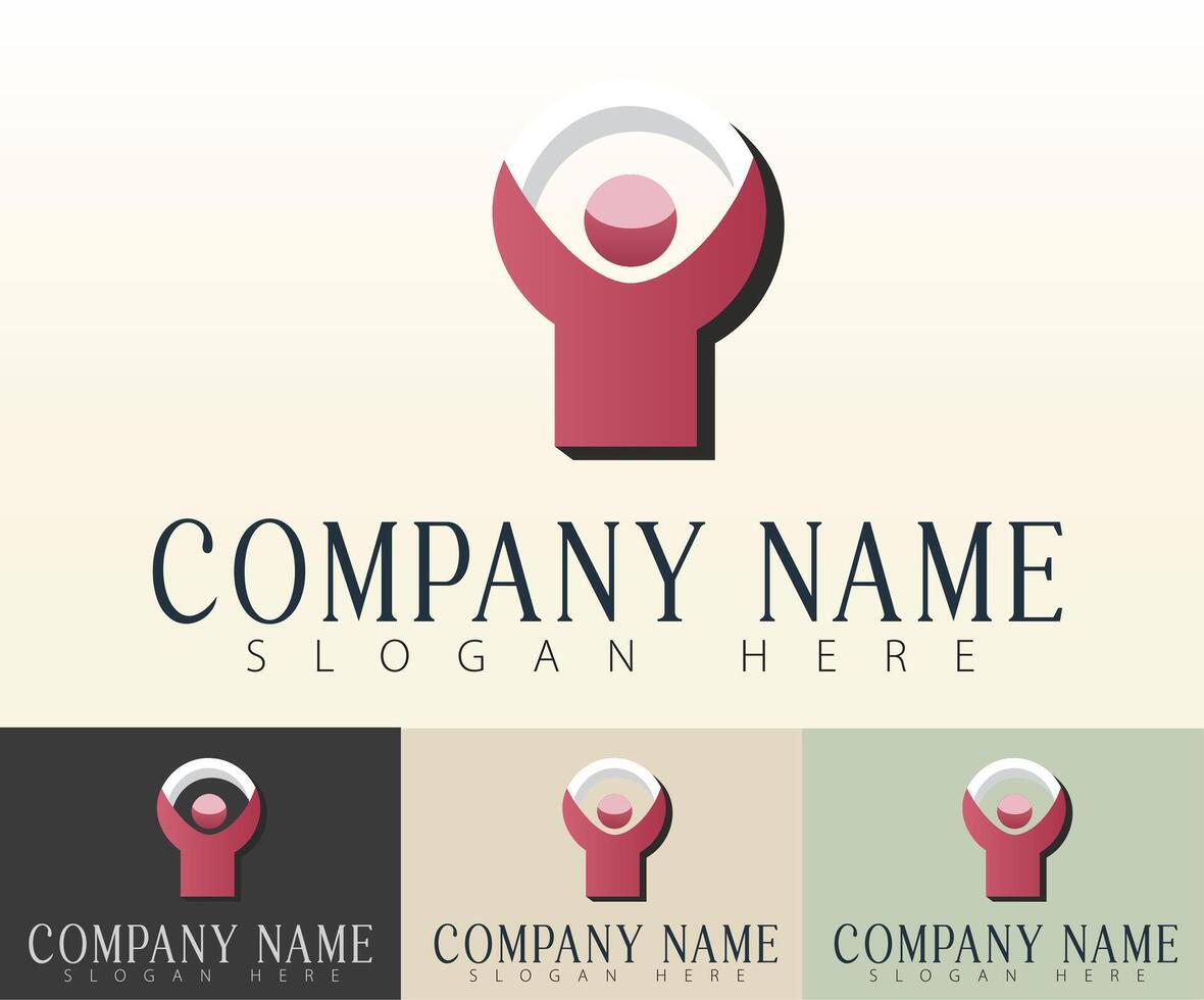 Unity and clarity shown in a business logo. vector