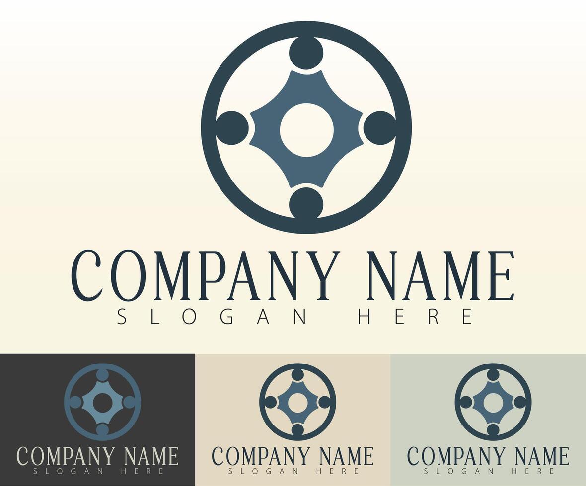 Business logo design with a unified and minimalist style. vector
