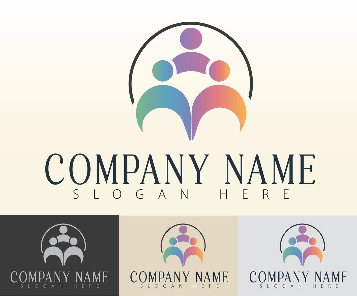 Modern logo representation of teamwork and unity. vector
