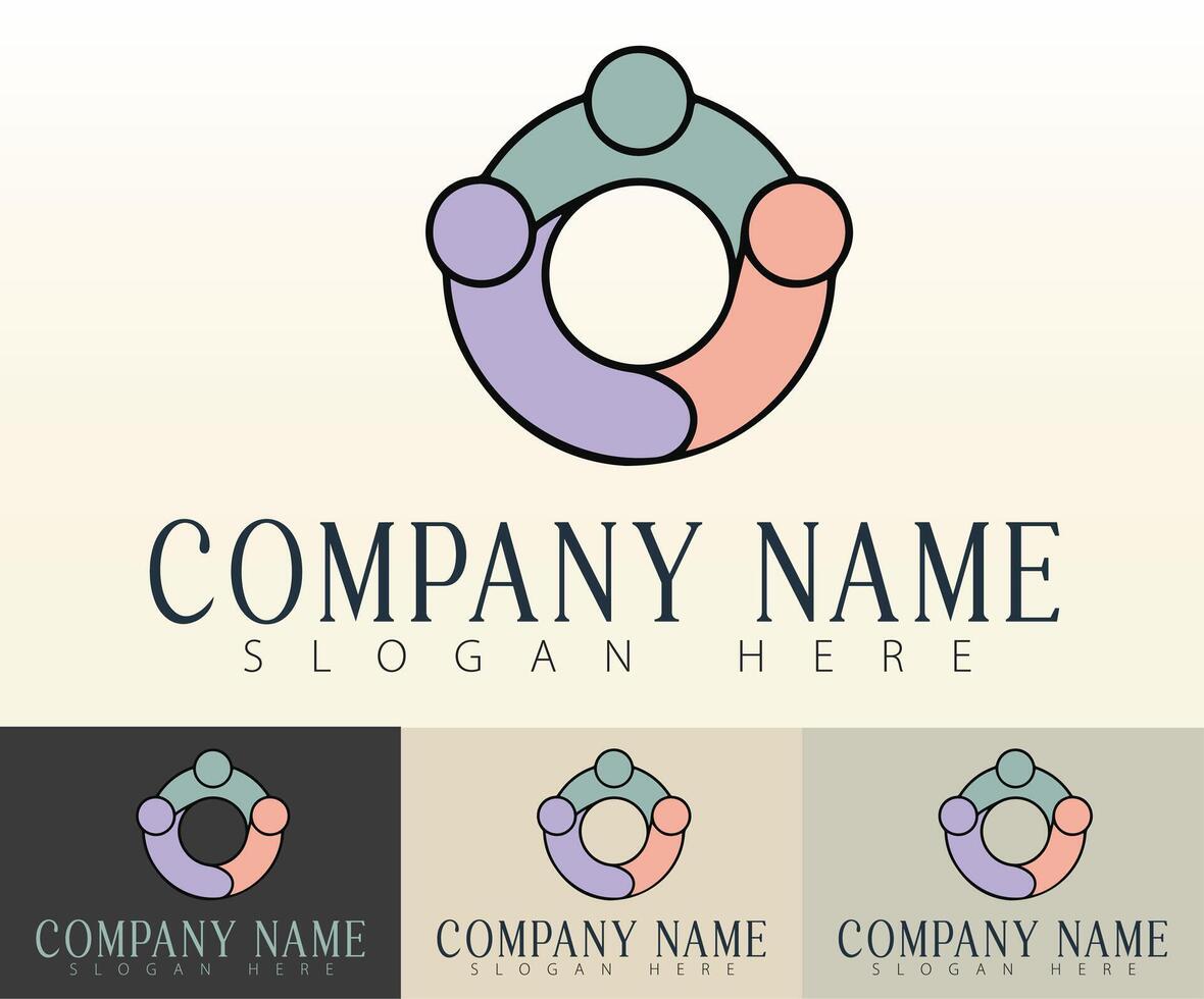 Unity blended into a contemporary business logo design. vector