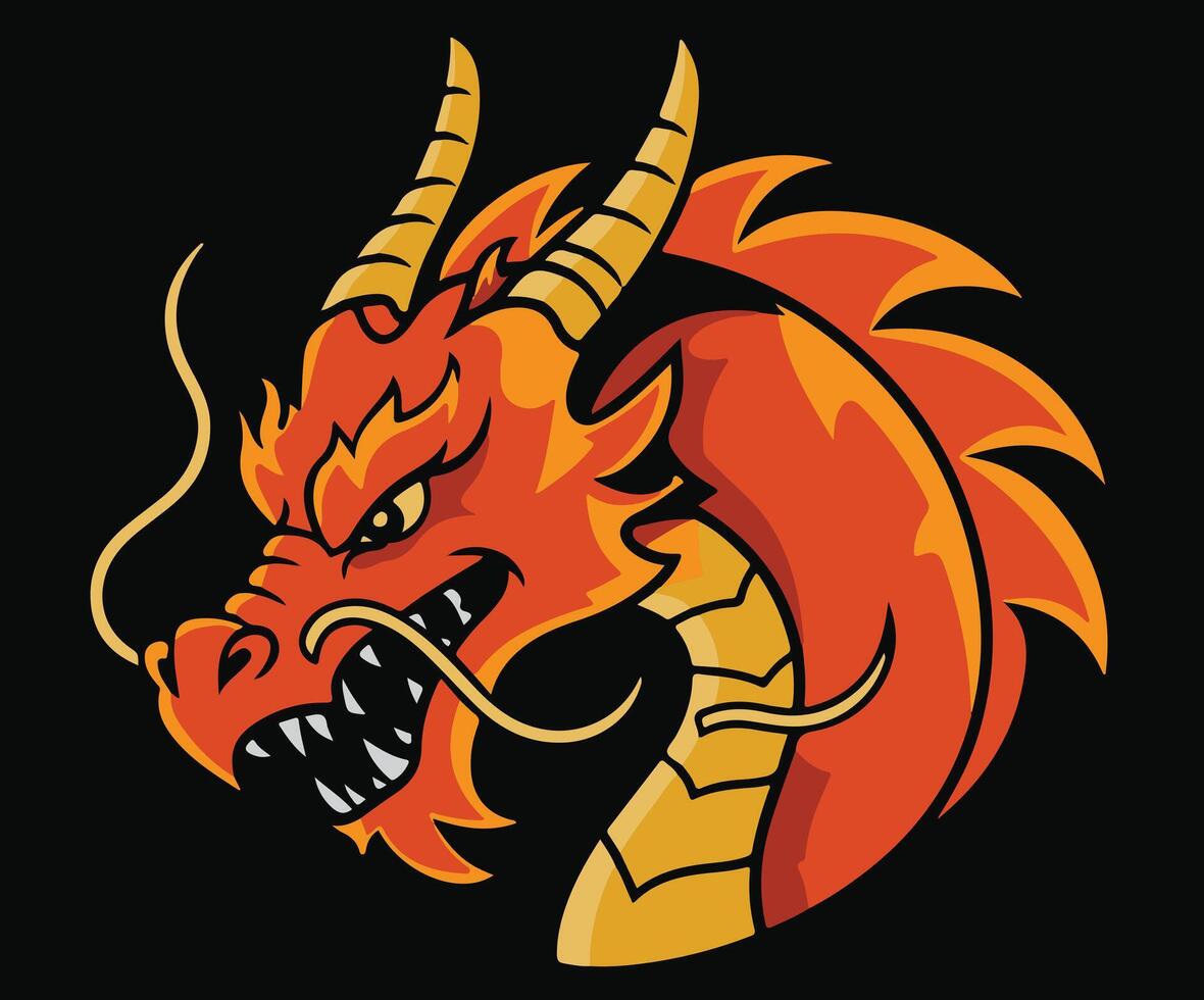 A fantasy-themed illustration focused on a dragon concept. vector