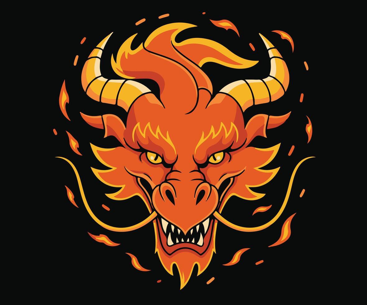 A creative design concept featuring a majestic dragon illustration. vector