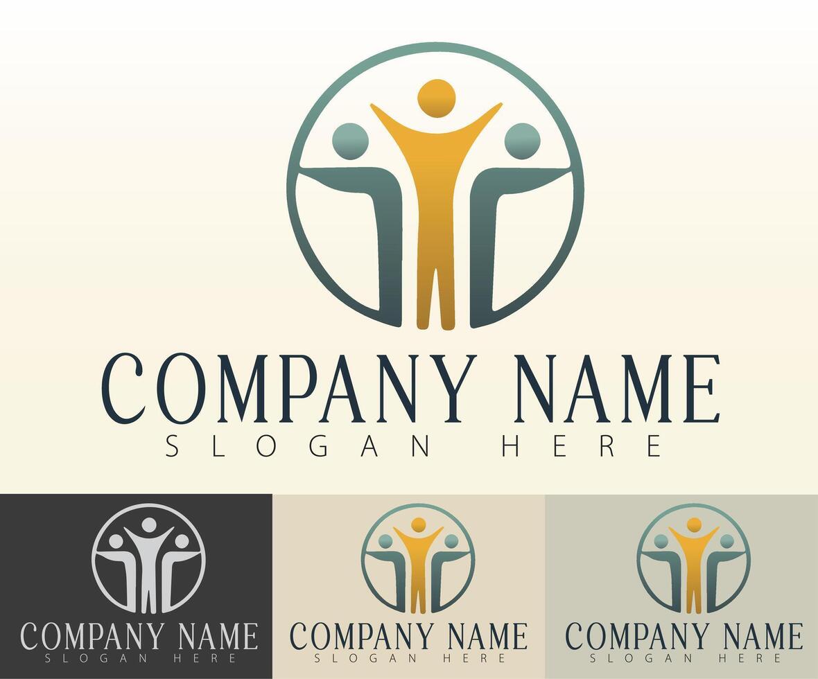 A business logo showcasing a symbol of unity. vector