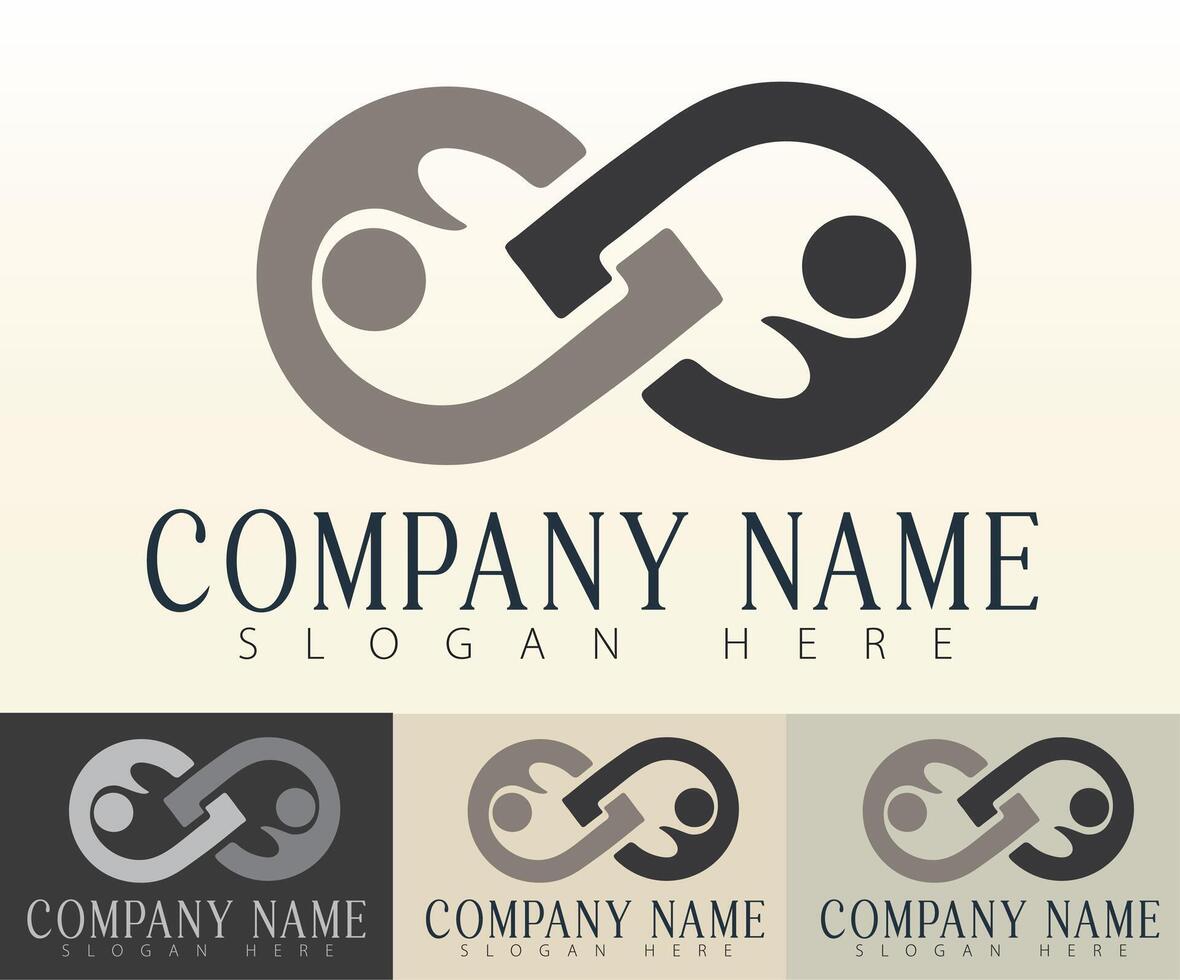 A visual mark of unity in a corporate logo style. vector