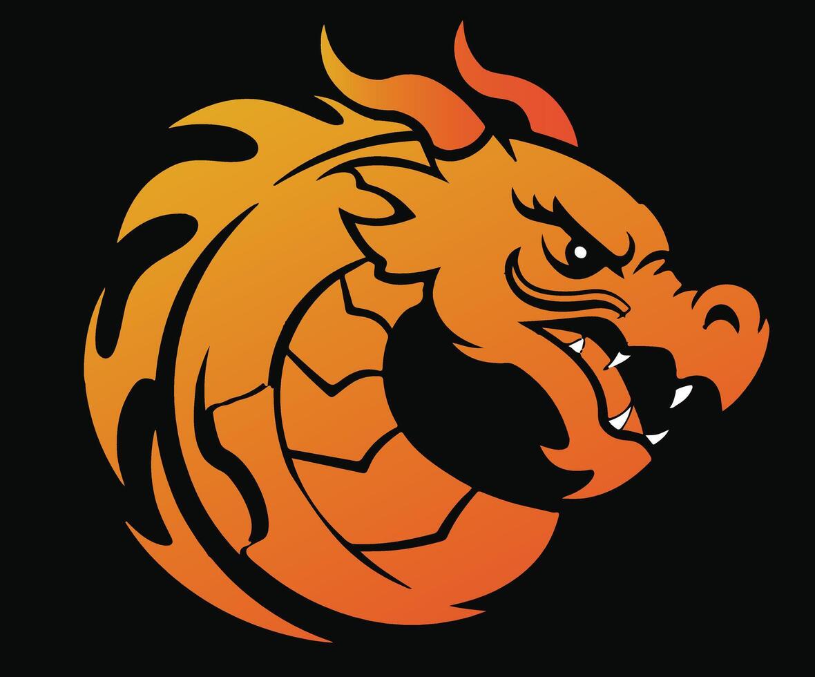 An ancient-inspired dragon design perfect for fantasy themes. vector