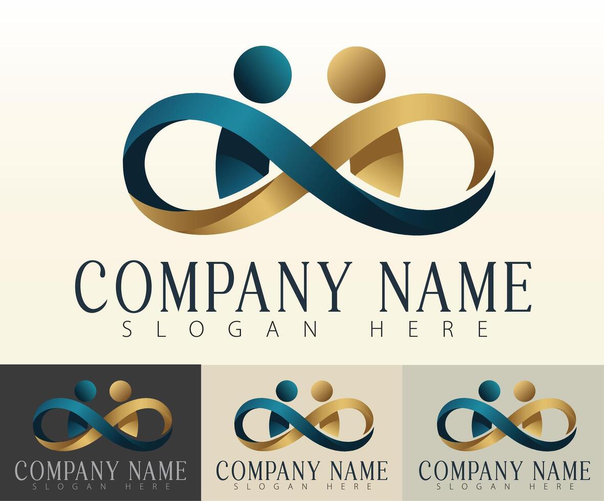 A clean and modern business logo featuring an infinity symbol. vector