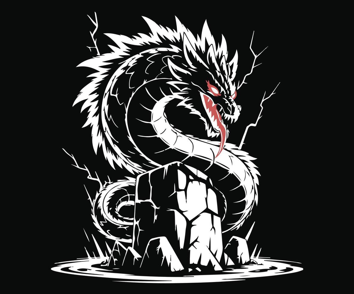 A dragon design concept inspired by ancient mythology. vector