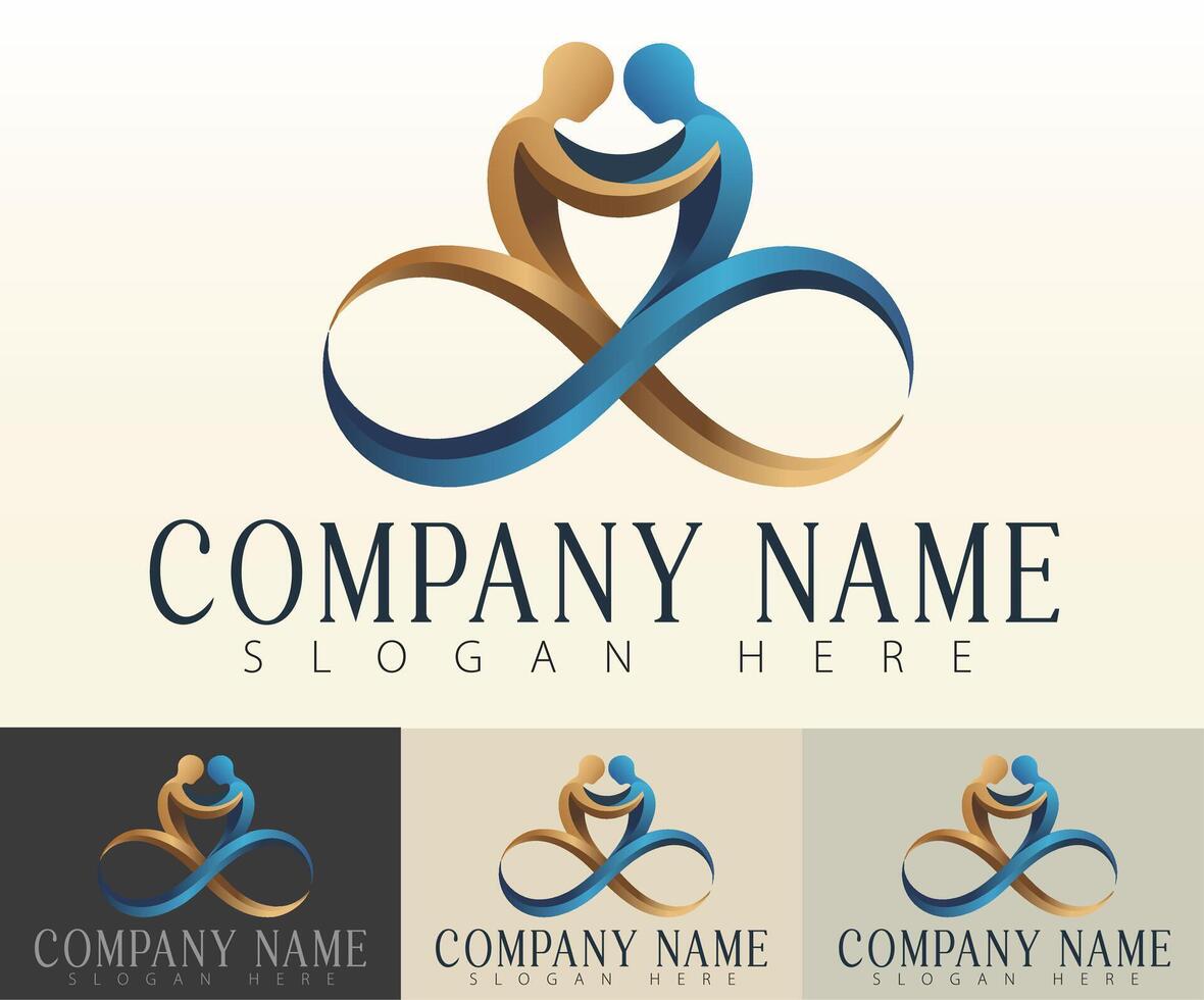 A professional logo design built around the infinity and unity concept. vector