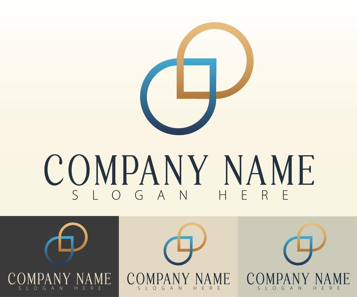Unified shapes form a clean, modern logo. vector