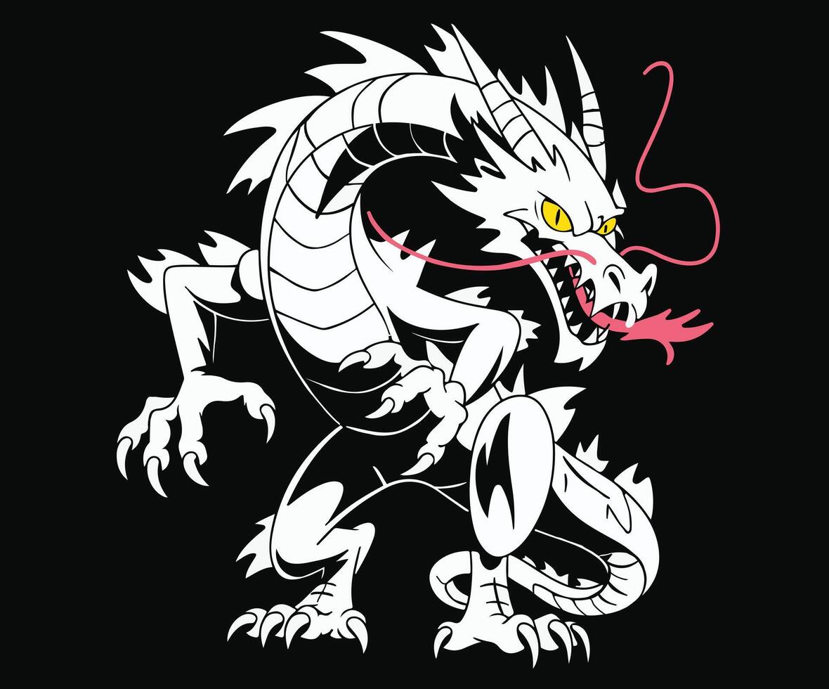 A fierce dragon illustration design concept. vector