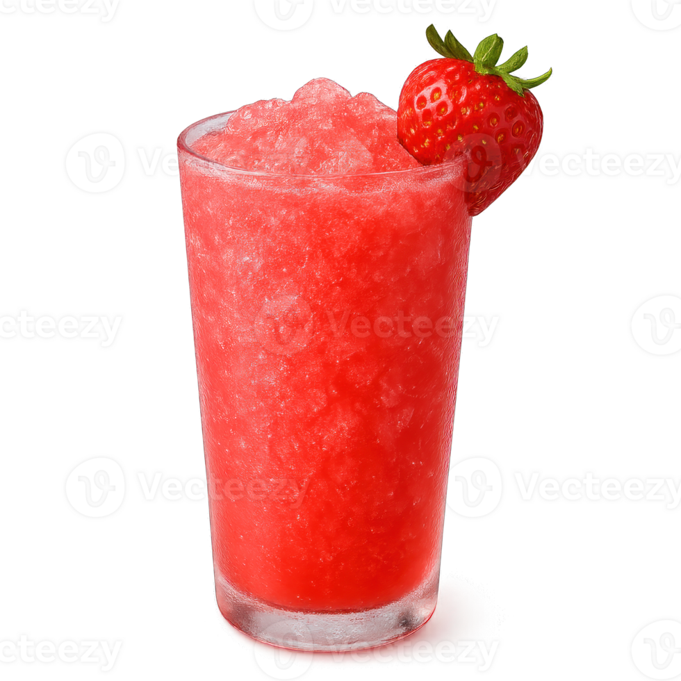 Strawberry Slush with Crushed Ice Isolated on transparent background png