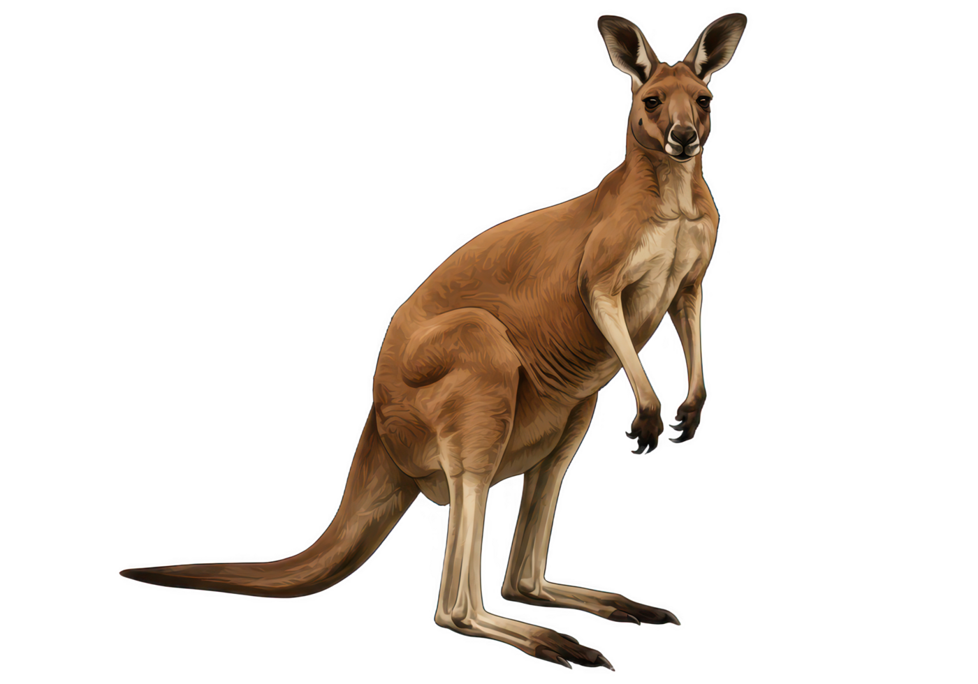 A kangaroo standing on its hind legs png