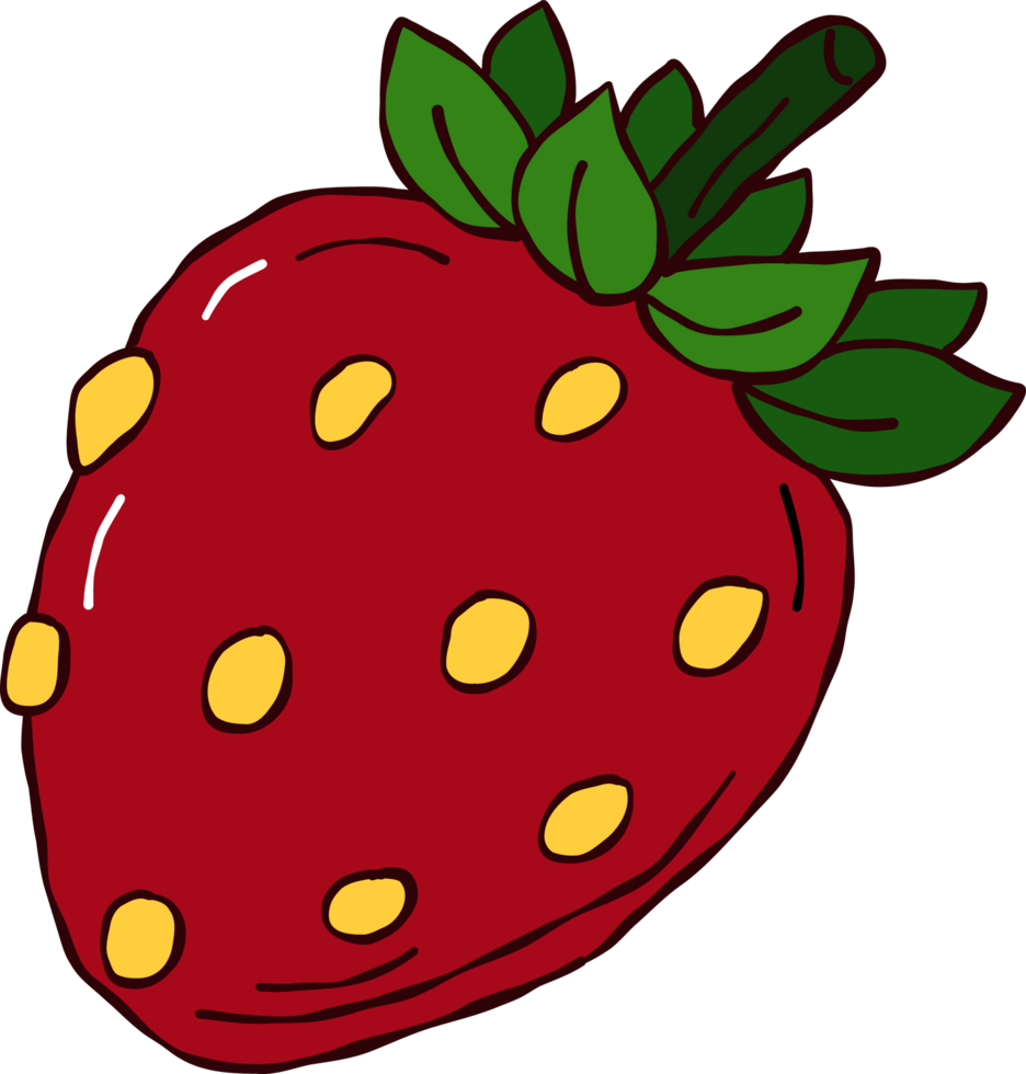 Strawberry. cartoon style drawing png