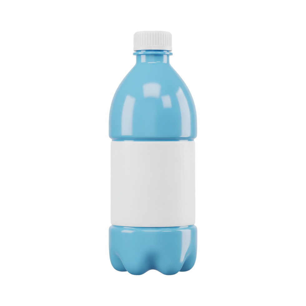 light blue plastic bottle, 3d render png