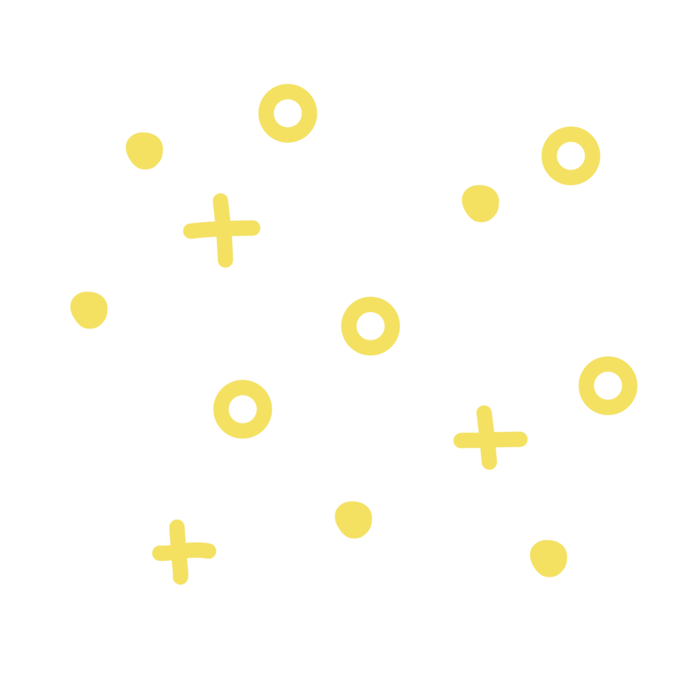 Yellow Plus and Dot Doodle Pattern png