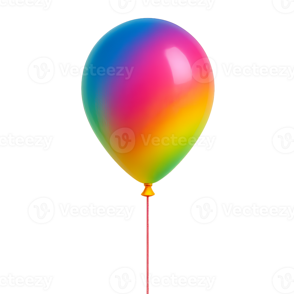 An Isolated Colorful Celebration Balloon with a String png