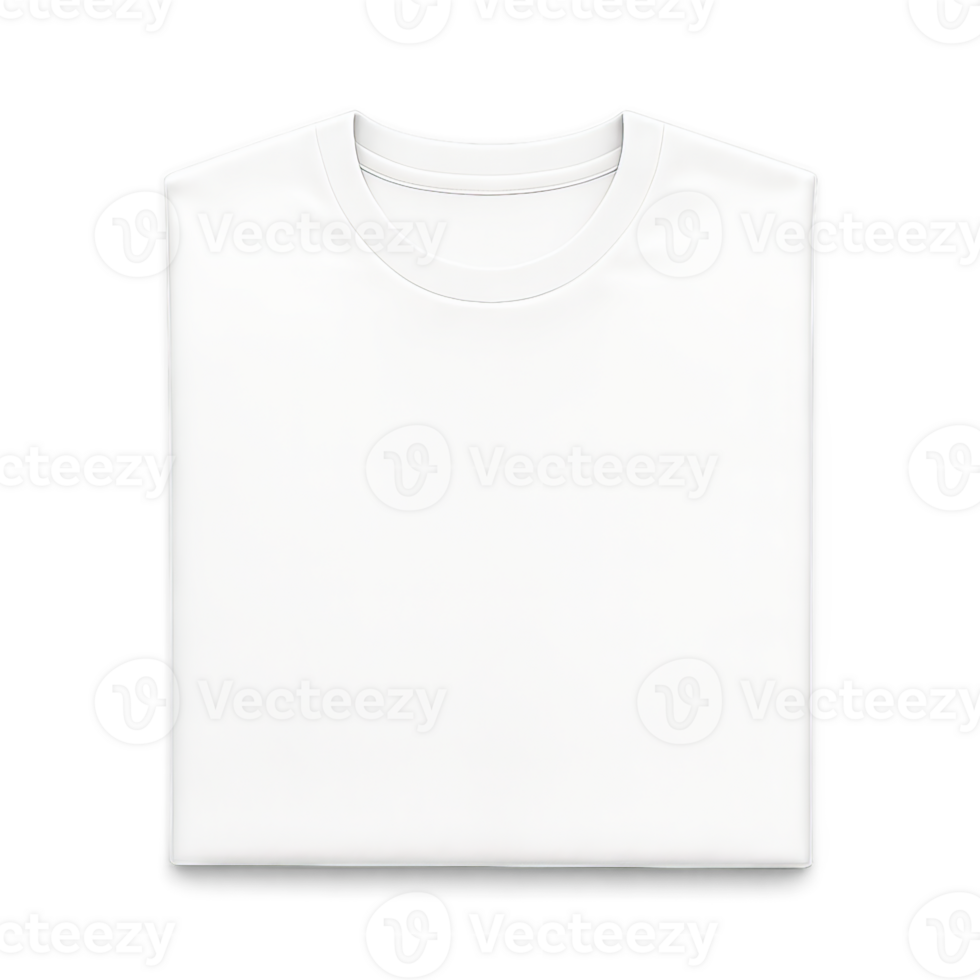 A Neatly Folded Blank White T Shirt on a Plain Background png
