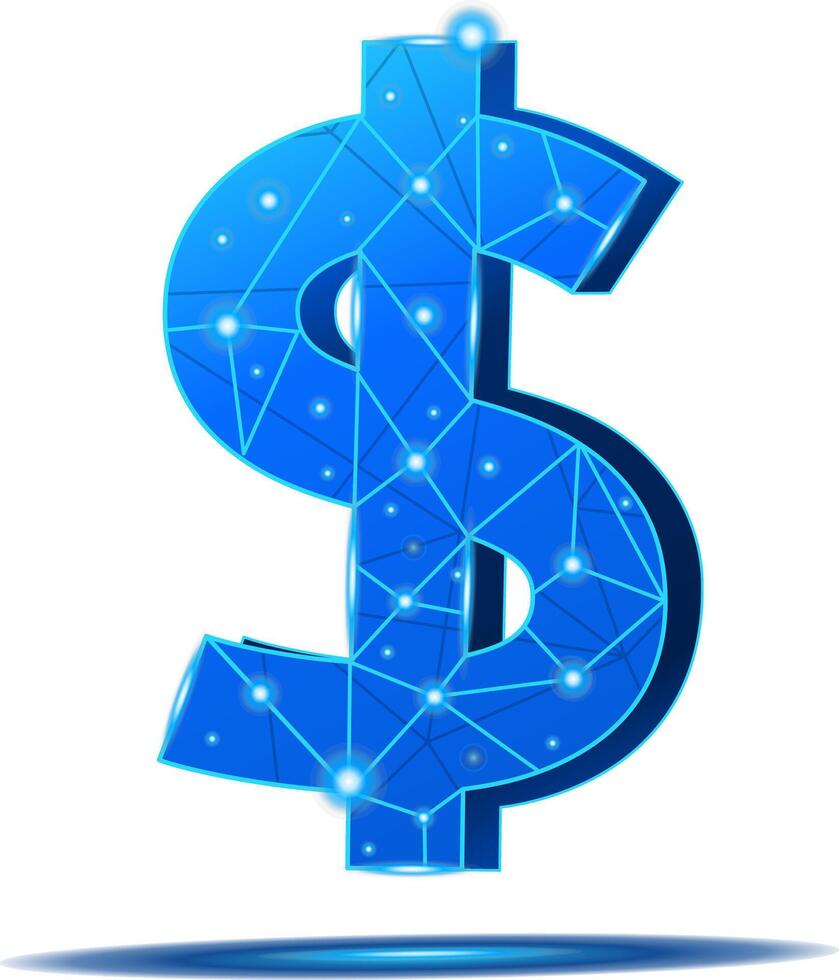 3D US Dollar symbol with circuit effect vector