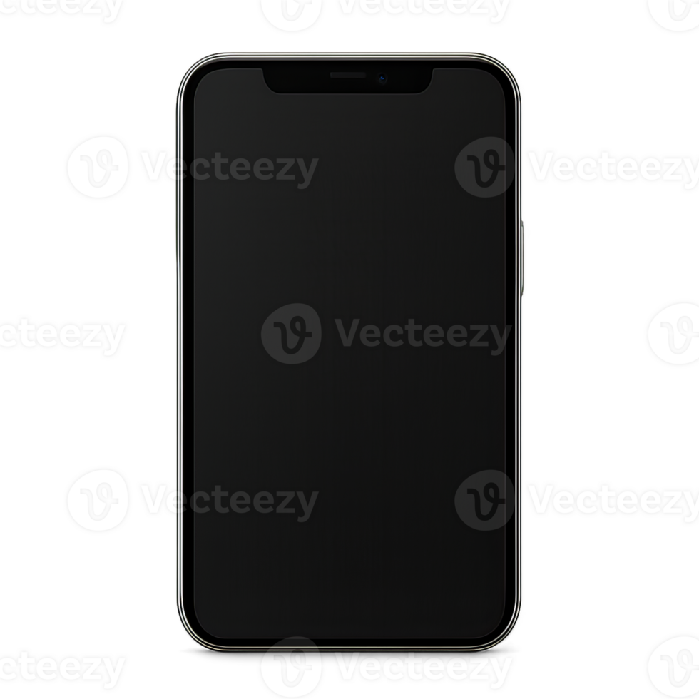 An Isolated Front View of a Mobile Phone Mockup png