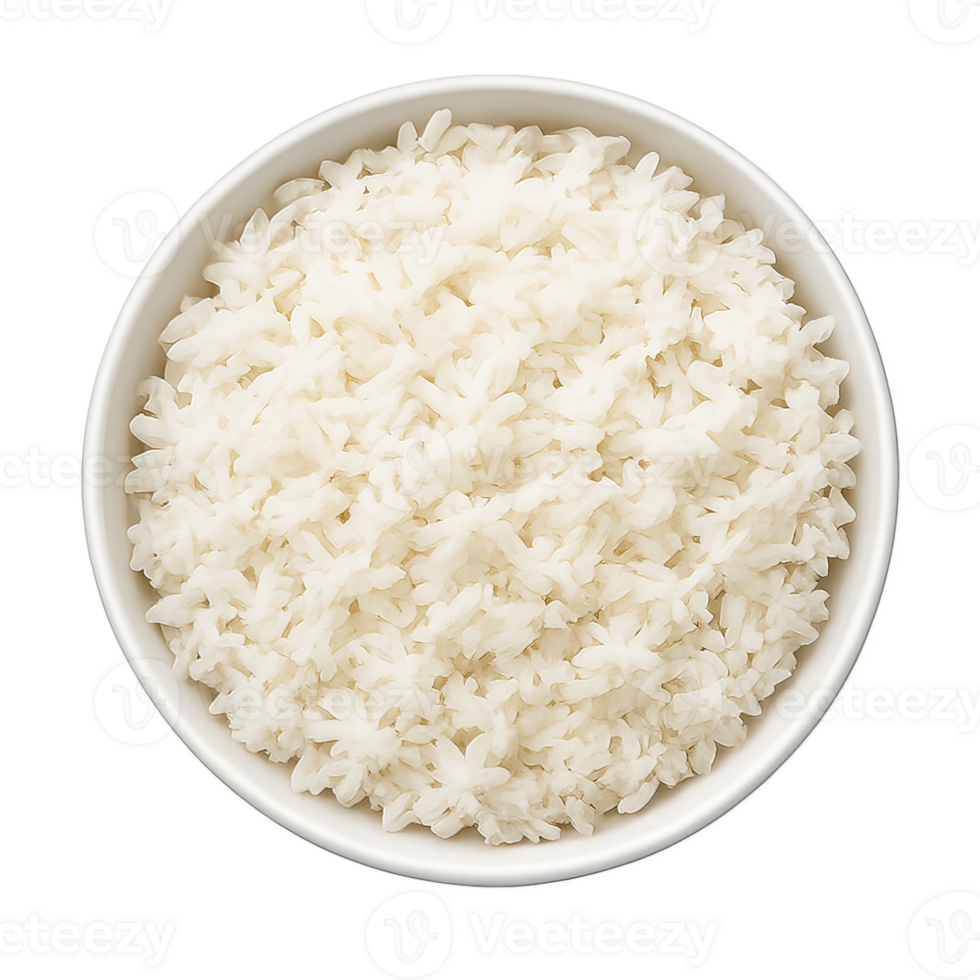 A Simple Bowl of a Staple Food on a Plain Background png