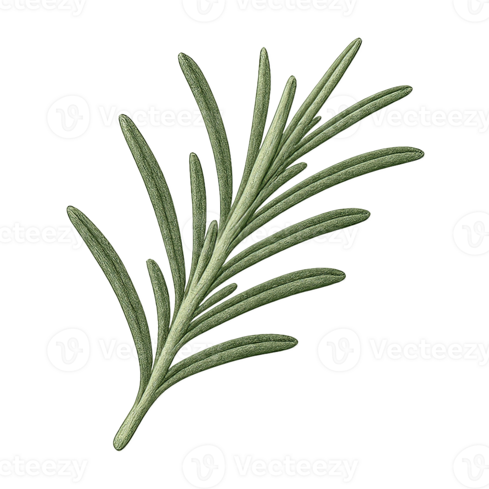 A Detailed Botanical Illustration of a Rosemary Sprig png