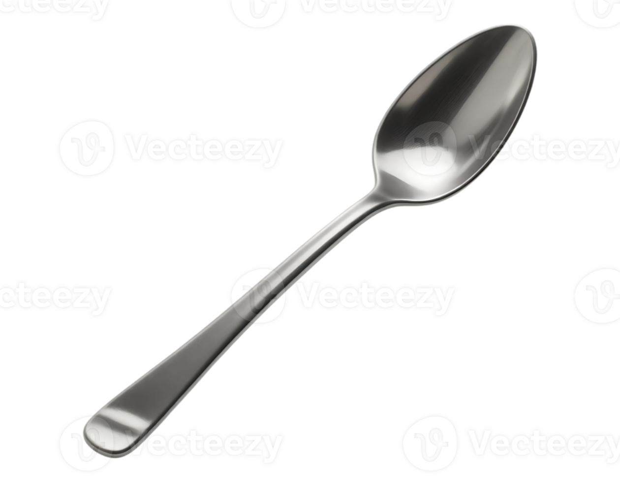 A Shiny Silver Spoon on a Transparent Background png