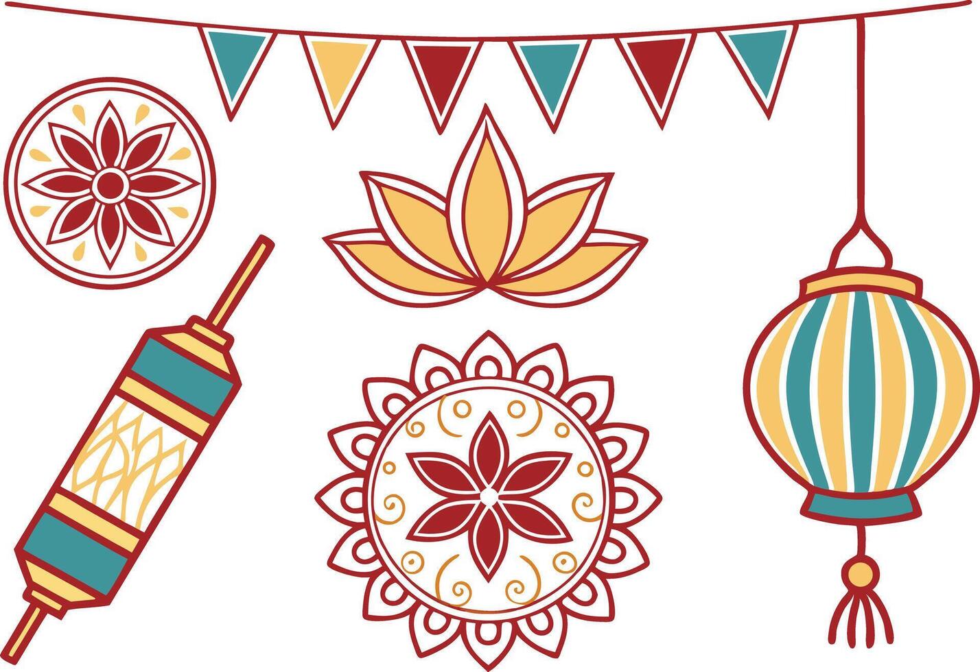 Artistic Diwali Clipart for Marketing Banners and Invitations vector