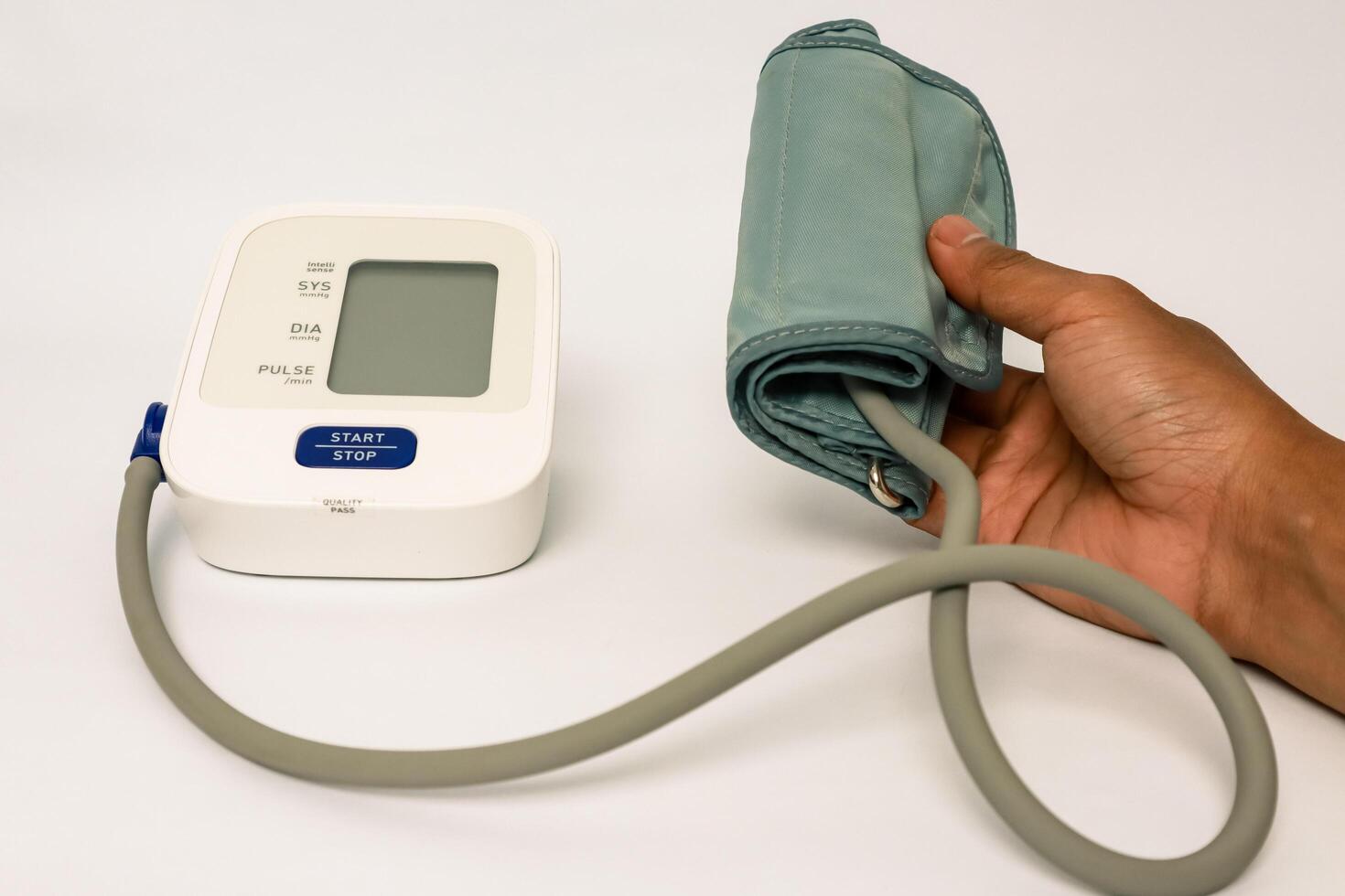 Blood pressure monitoring device for health control and medical checkups at home photo