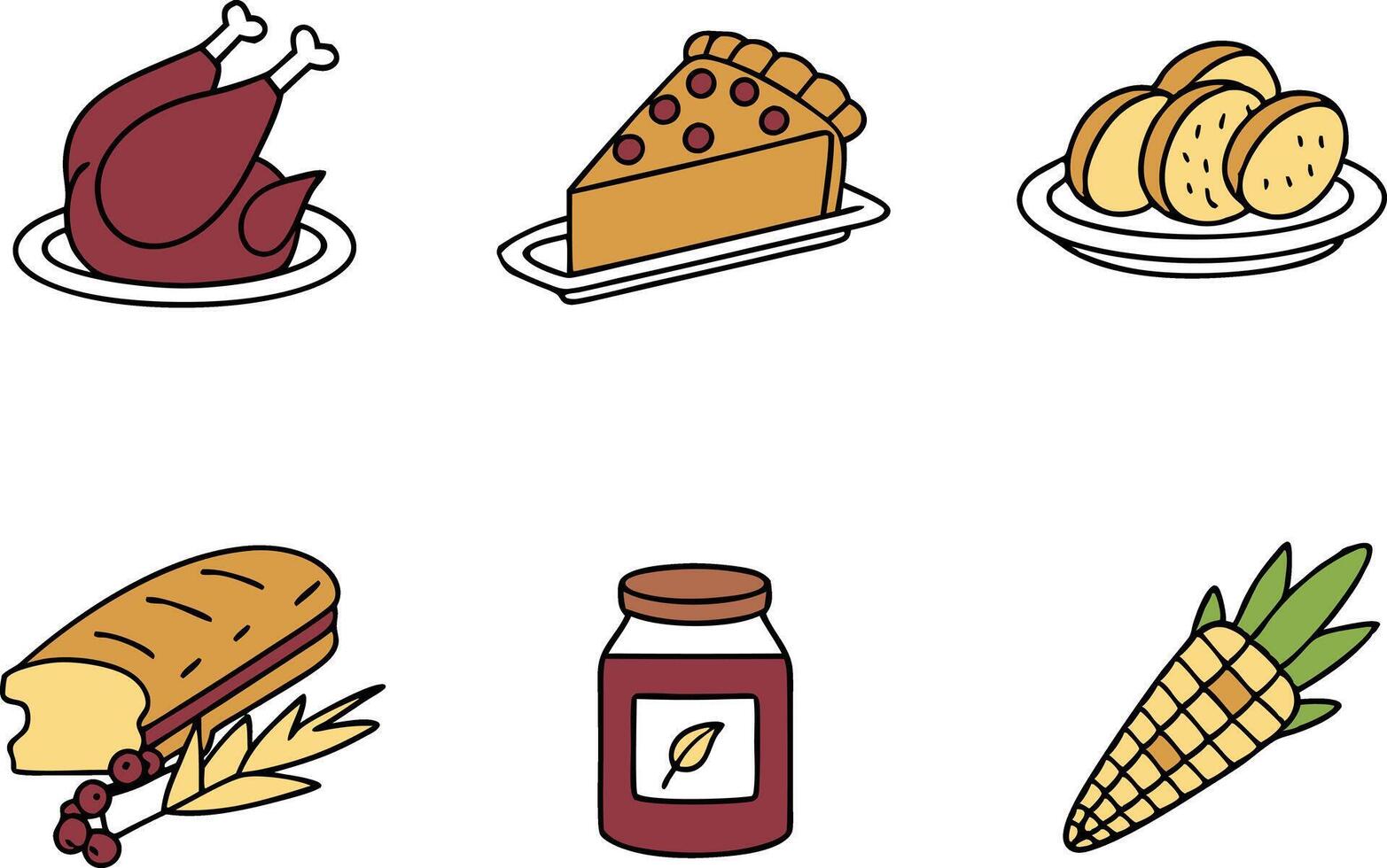 Creative Thanksgiving Icons for Fall Event and Celebration Graphics vector